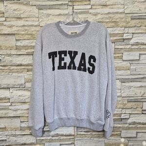New York Sweatshirt Men’s L Gray Popular Texas Crewneck Varsity Graphic